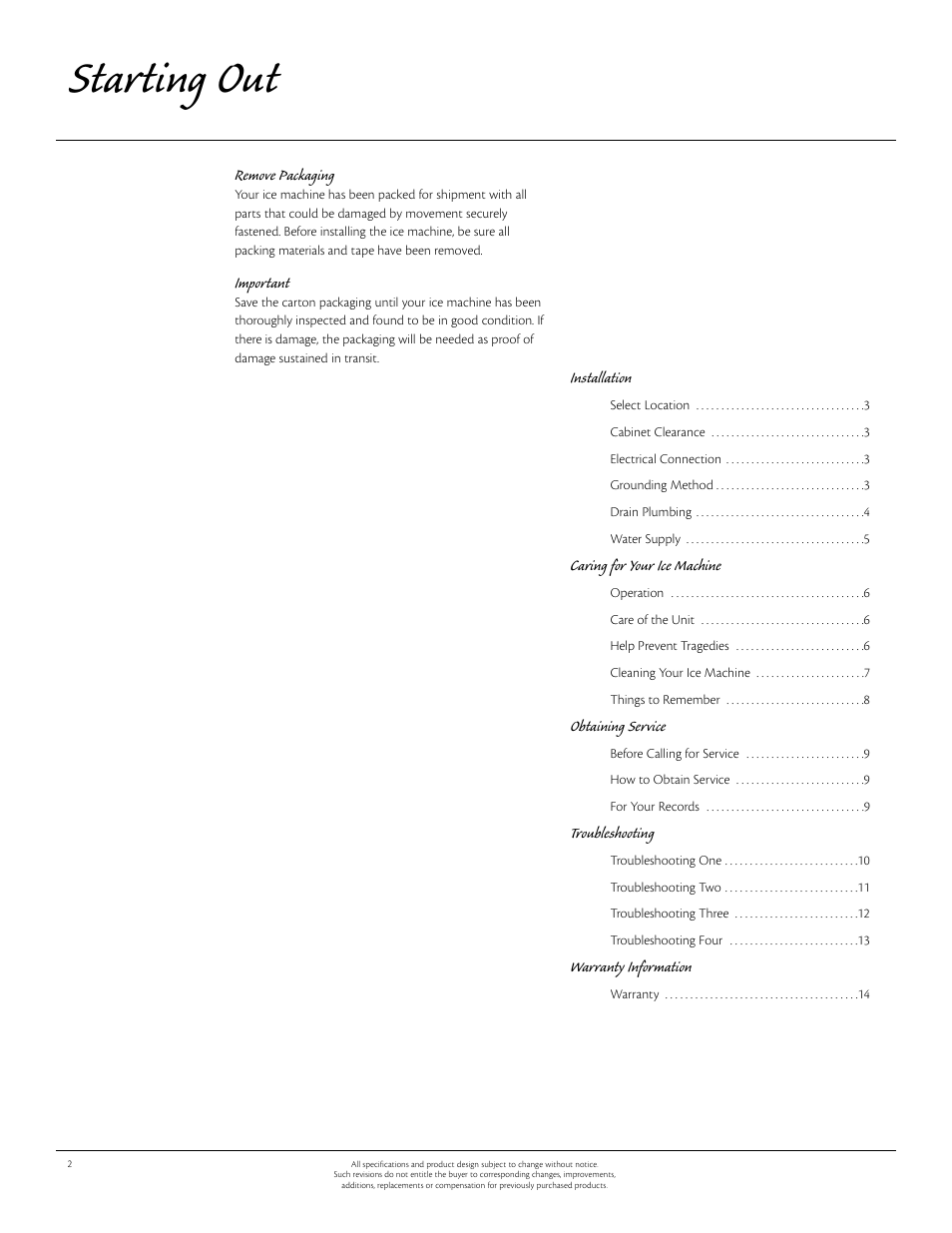 Starting out | Aga Ranges 30AIM User Manual | Page 2 / 17