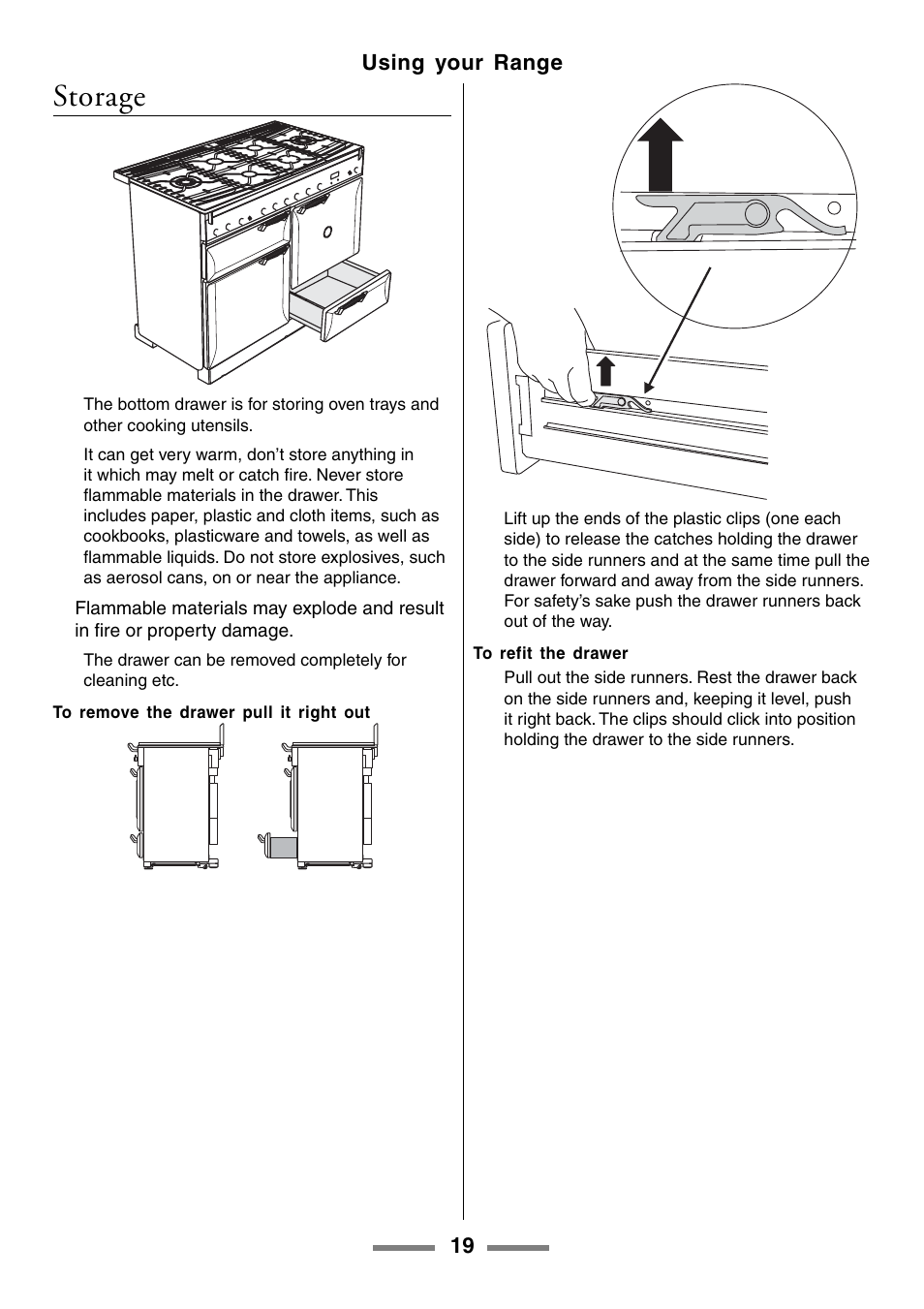 Storage | Aga Ranges U104001-03 User Manual | Page 21 / 56