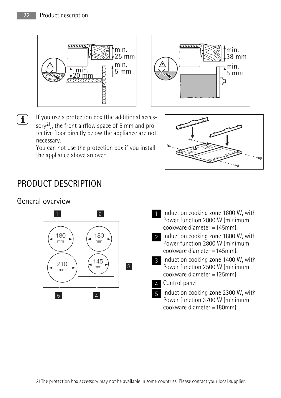 Product description, General overview | AEG HE634501XB User Manual | Page 22 / 76