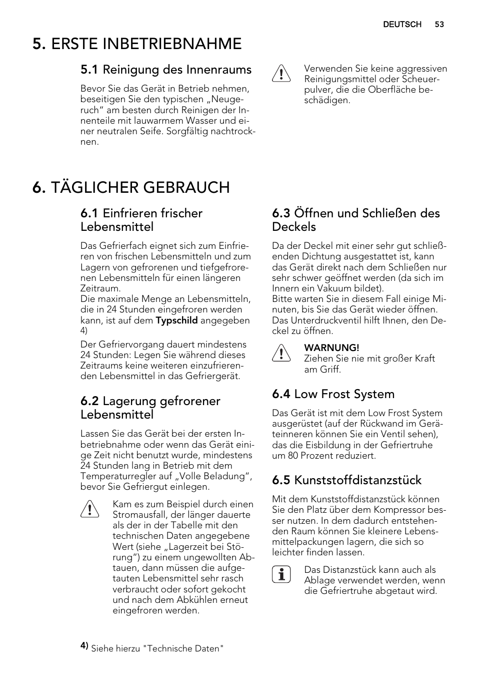 Erste inbetriebnahme, Täglicher gebrauch | AEG A62700HLW0 User Manual | Page 53 / 64