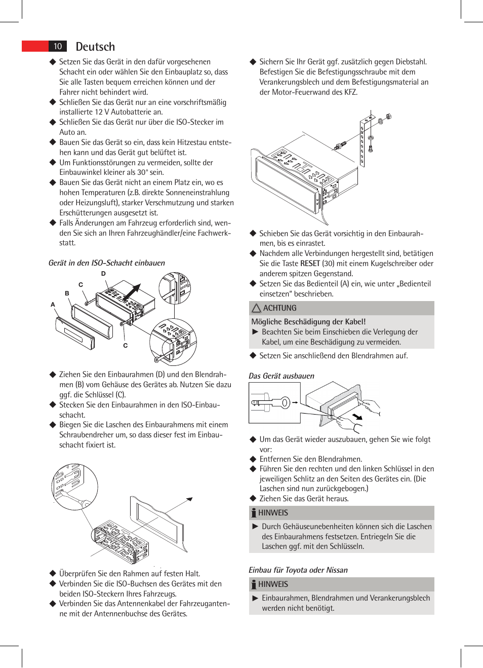 Deutsch | AEG AR 4021 BT User Manual | Page 10 / 114