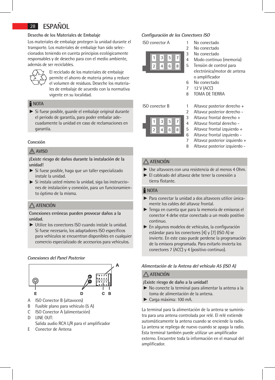 Español | AEG AR 4021 BT User Manual | Page 28 / 114