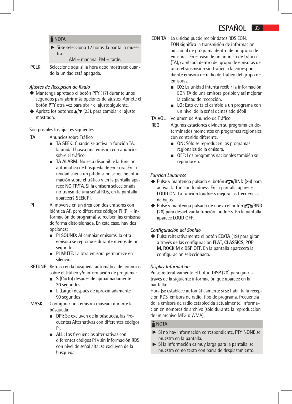 Español | AEG AR 4021 BT User Manual | Page 33 / 114