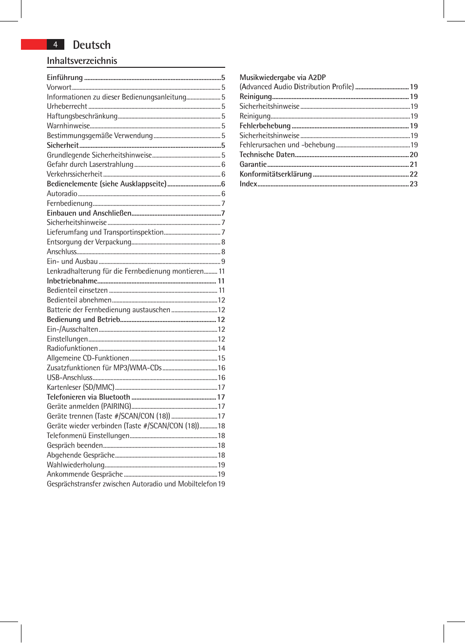 AEG AR 4021 BT User Manual | Page 4 / 114