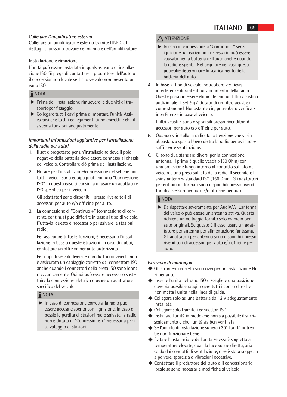 Italiano | AEG AR 4021 BT User Manual | Page 65 / 114