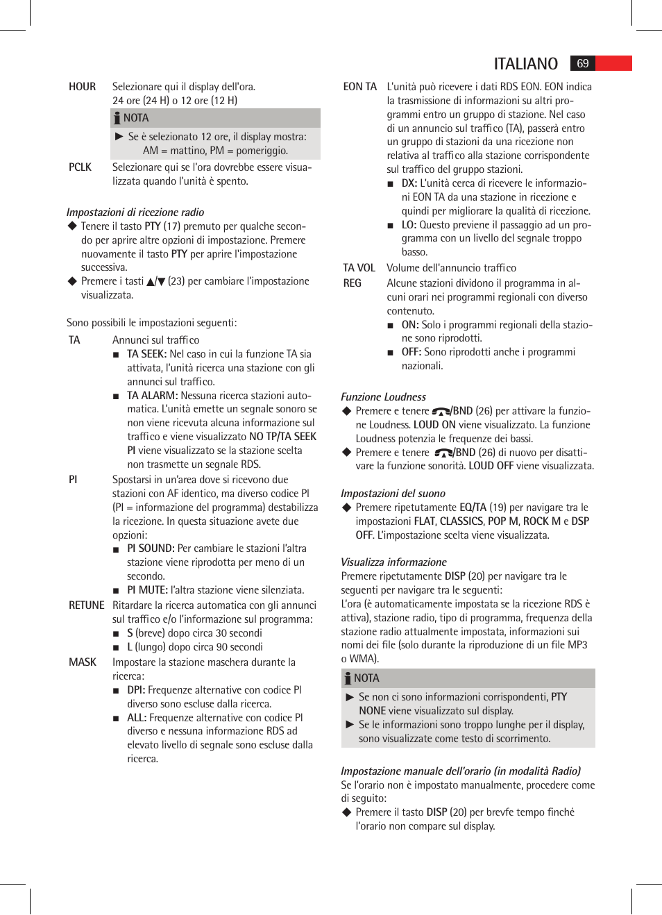 Italiano | AEG AR 4021 BT User Manual | Page 69 / 114