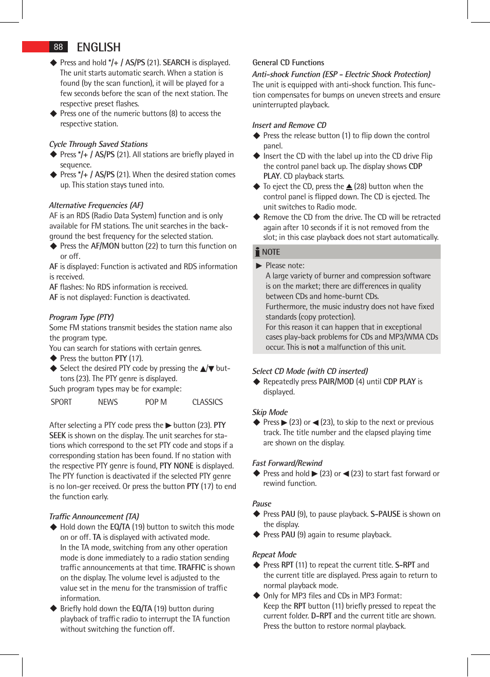 English | AEG AR 4021 BT User Manual | Page 88 / 114