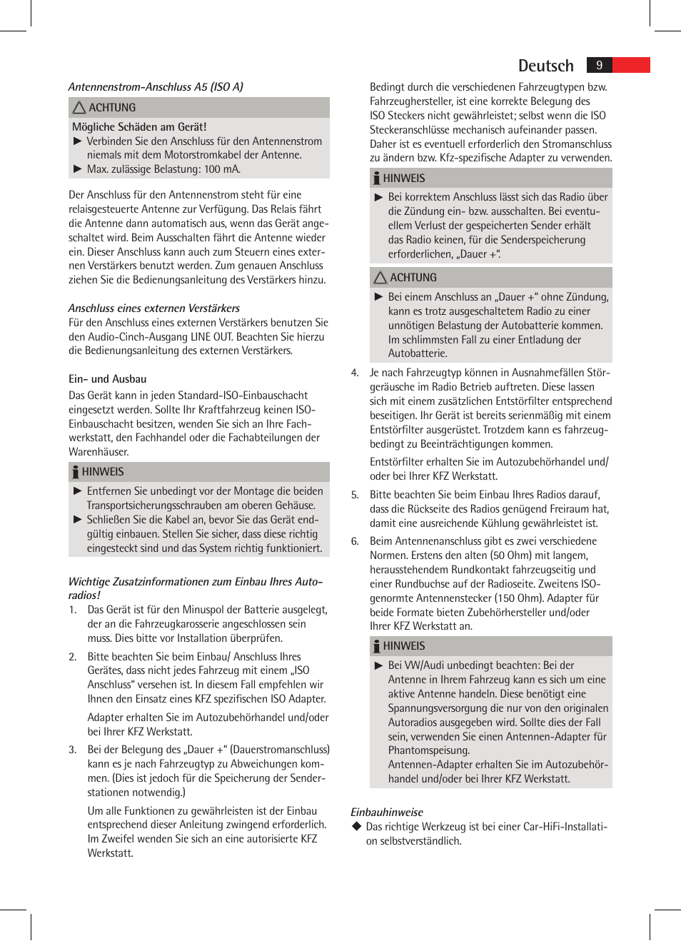 Deutsch | AEG AR 4021 BT User Manual | Page 9 / 114
