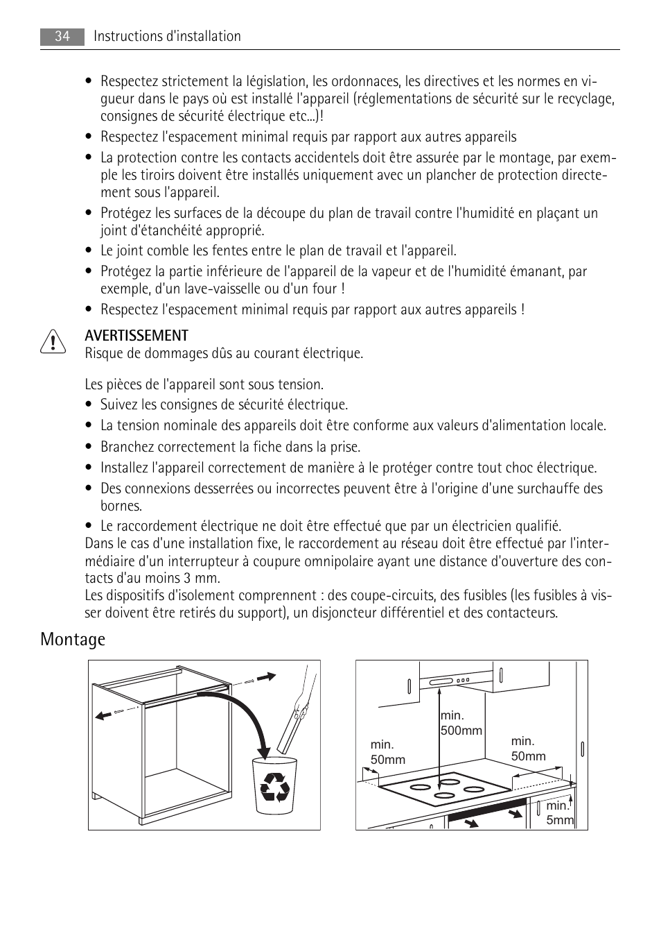 Montage | AEG HC652600EB User Manual | Page 34 / 60