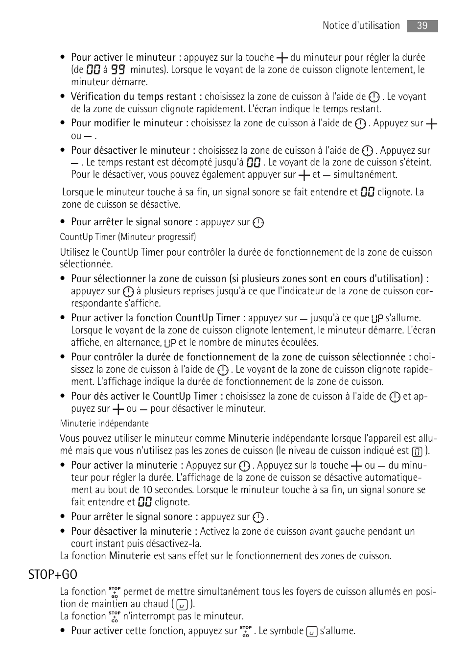 Stop+go | AEG HC652600EB User Manual | Page 39 / 60