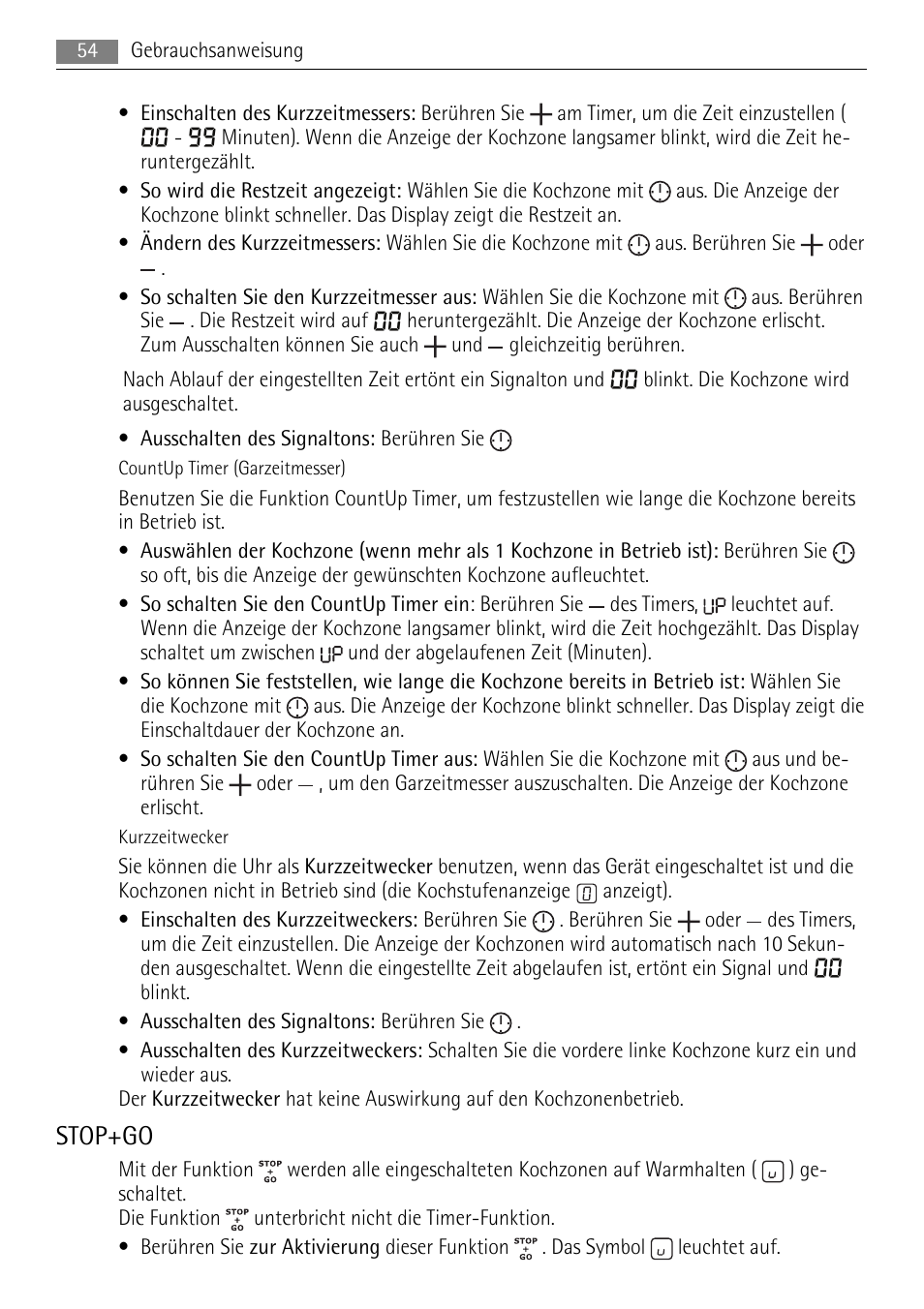 Stop+go | AEG HC652600EB User Manual | Page 54 / 60