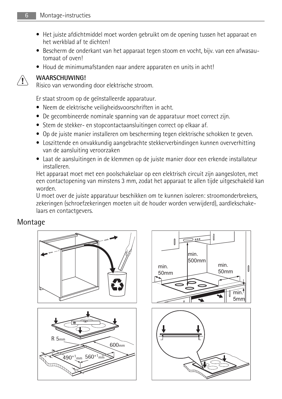 Montage | AEG HC652600EB User Manual | Page 6 / 60