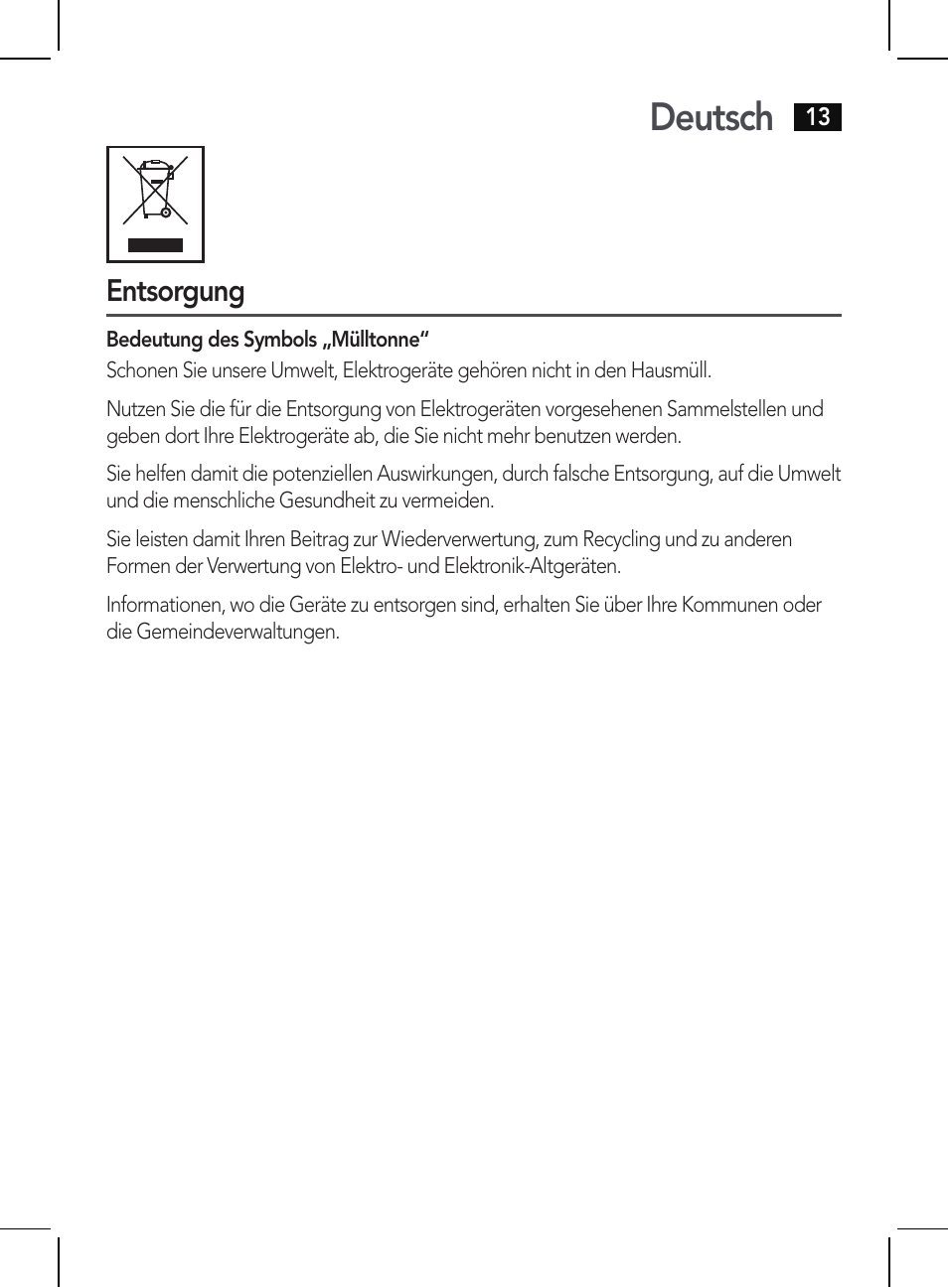 Deutsch | AEG HR 5654 User Manual | Page 13 / 82