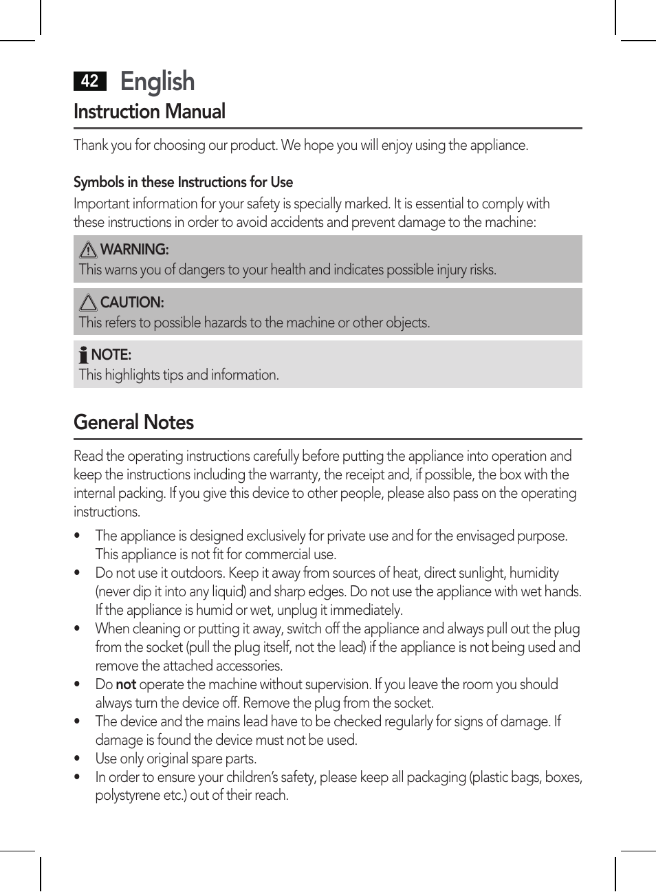 English, Instruction manual | AEG HR 5654 User Manual | Page 42 / 82