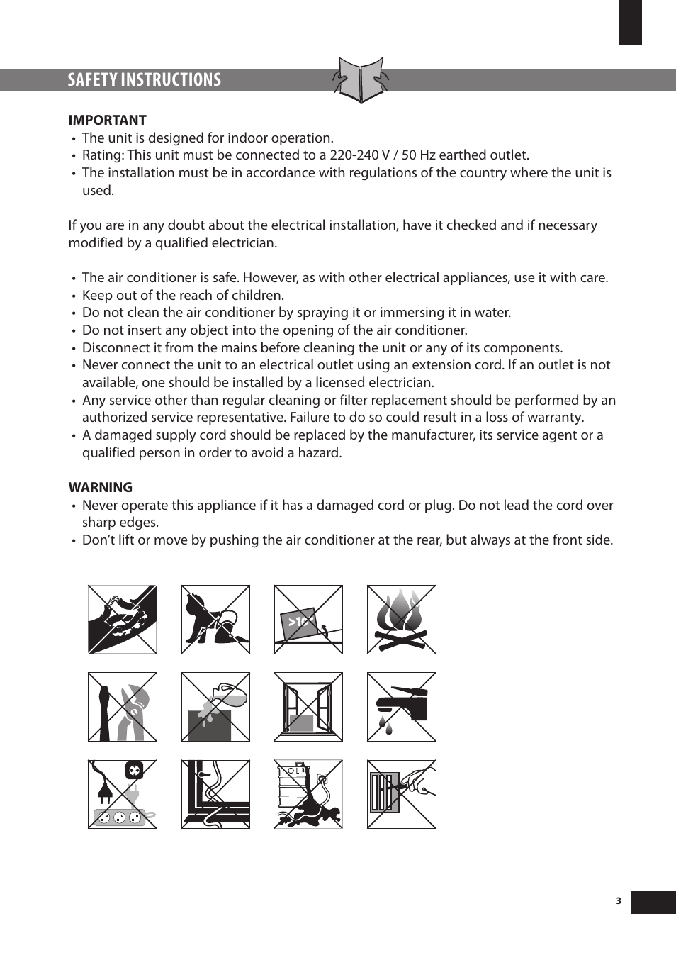 Safety instructions | Amcor 12000E User Manual | Page 3 / 12