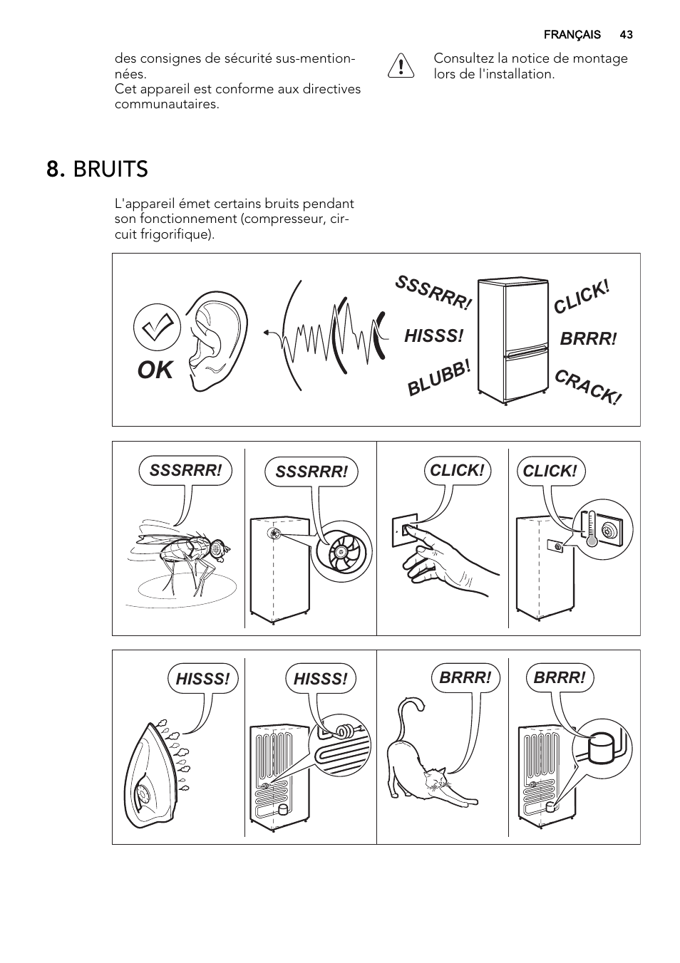 Bruits | AEG SKD81840S1 User Manual | Page 43 / 92