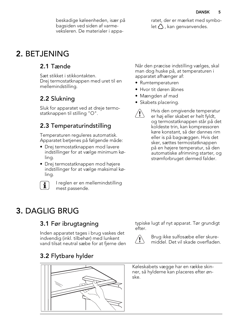 Betjening, Daglig brug | AEG SKD81840S1 User Manual | Page 5 / 92