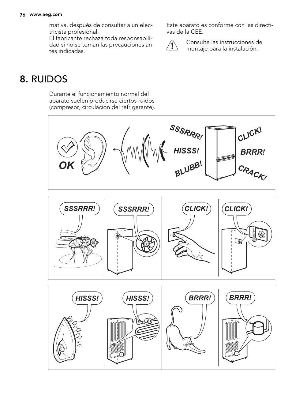 Ruidos | AEG SKD81840S1 User Manual | Page 76 / 92