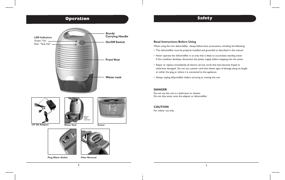 Safety operation | Amcor MD250 User Manual | Page 6 / 6