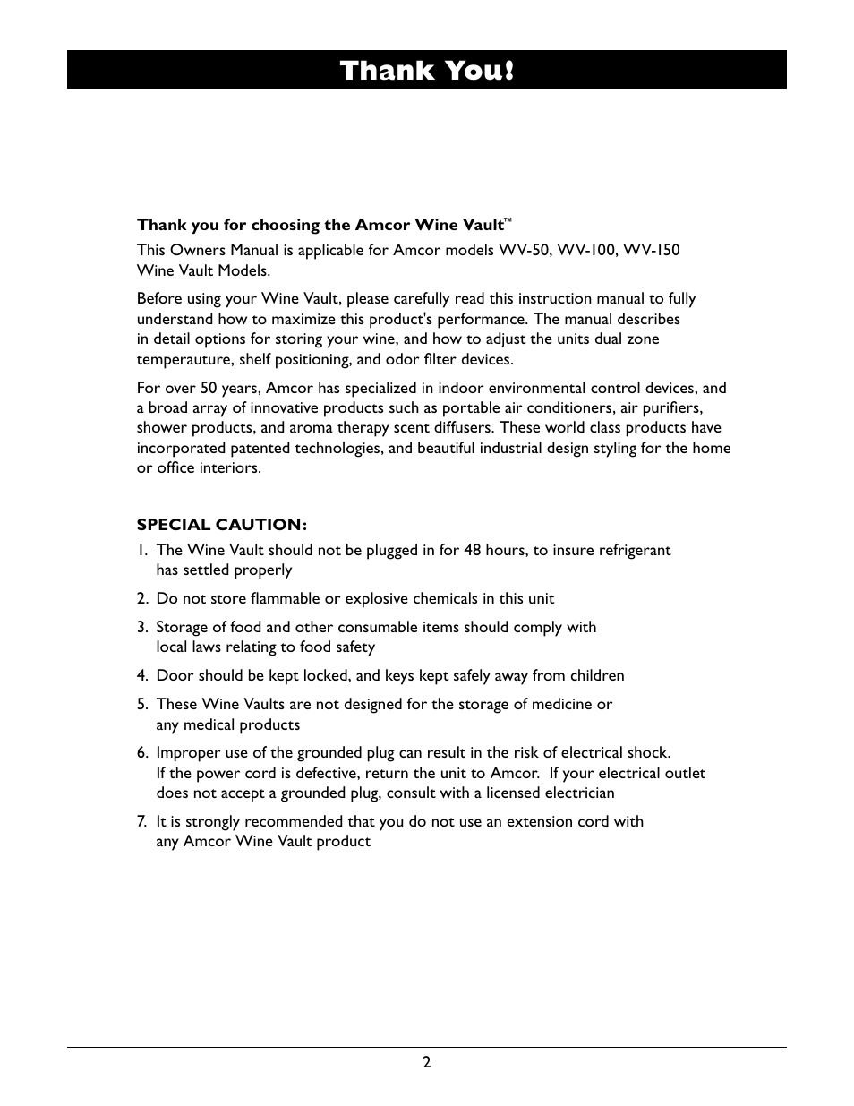 Amcor WV-100 User Manual | Page 4 / 34
