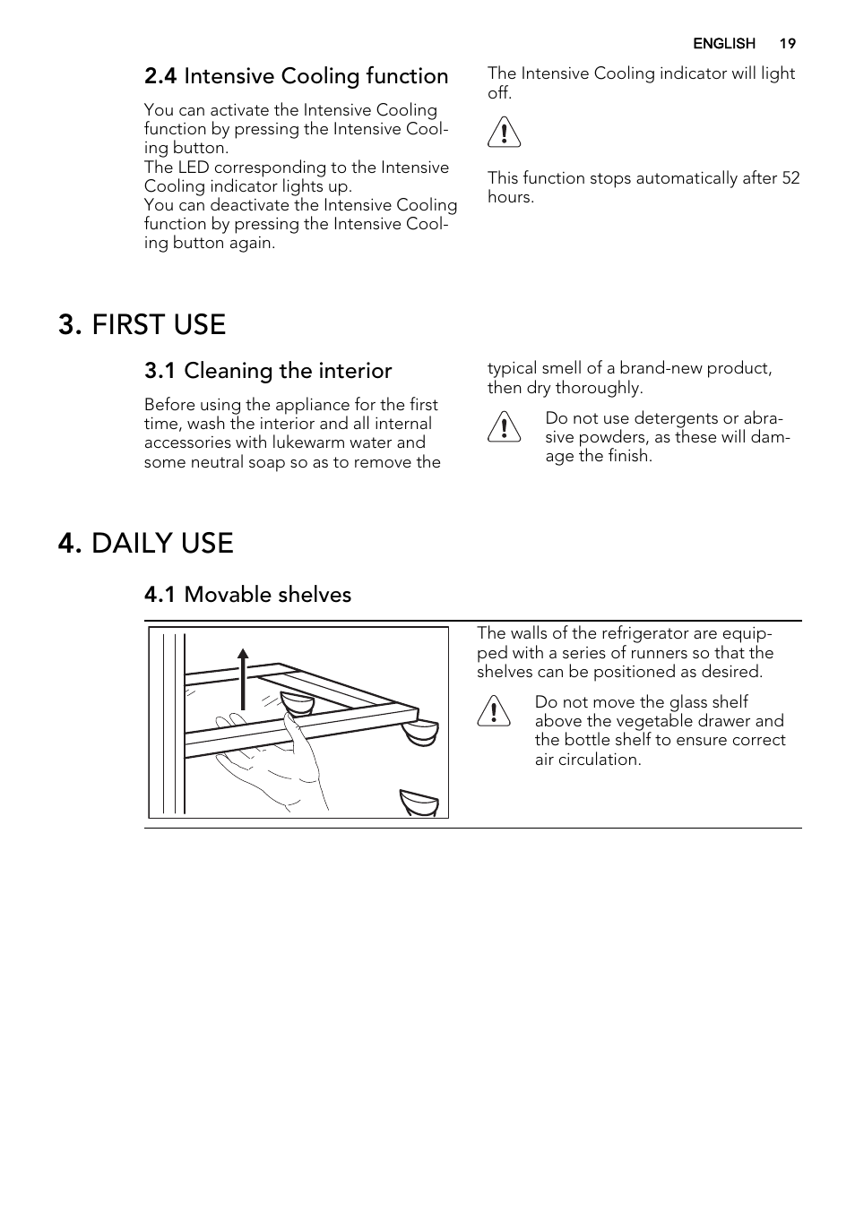 First use, Daily use | AEG SKS68800F1 User Manual | Page 19 / 56