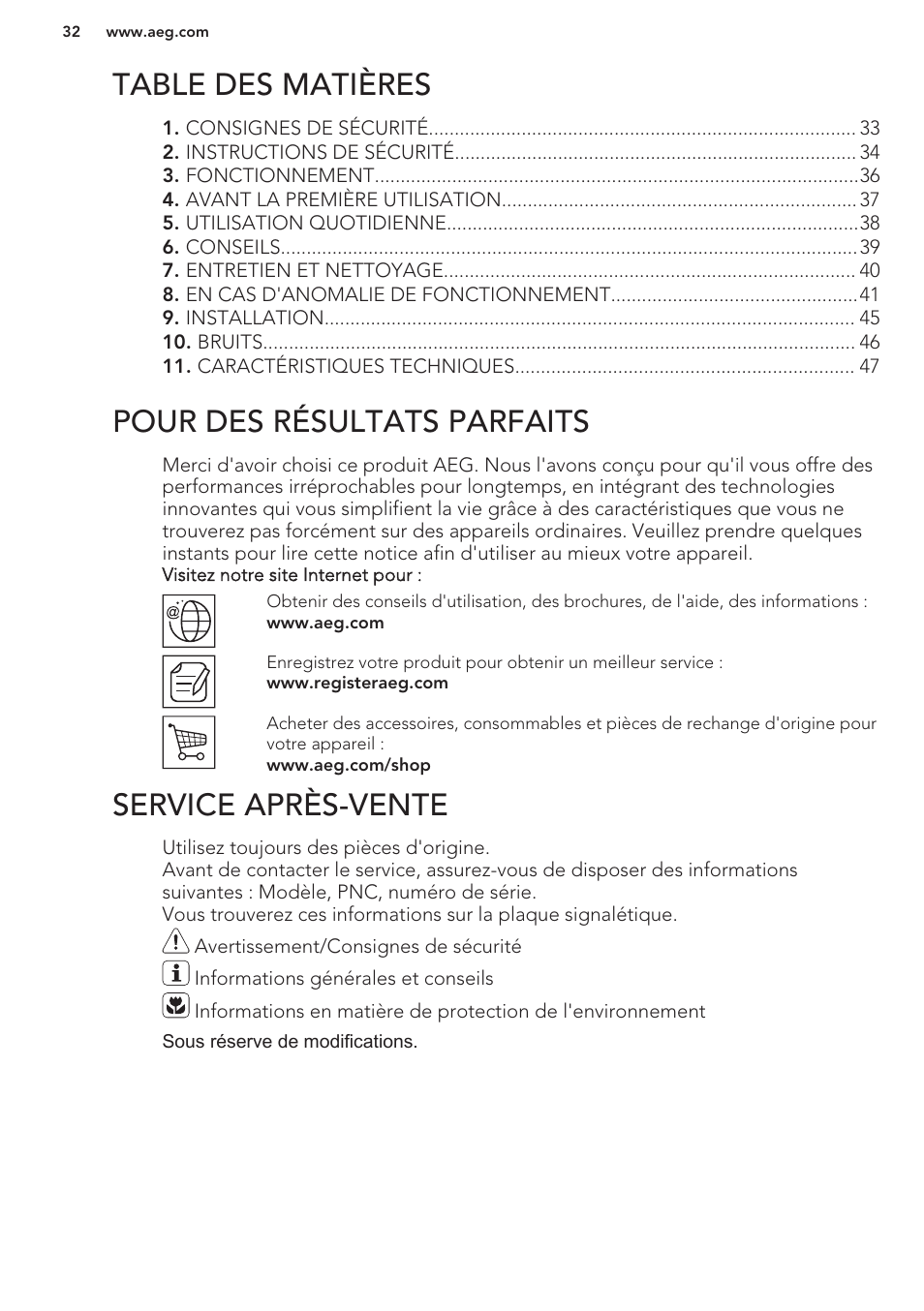 AEG A93100GNW0 User Manual | Page 32 / 80