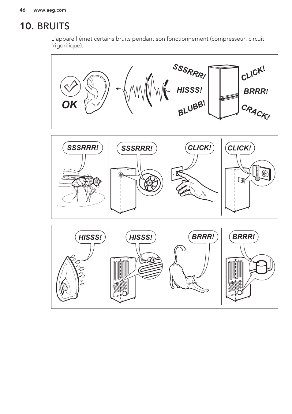 Bruits | AEG A93100GNW0 User Manual | Page 46 / 80