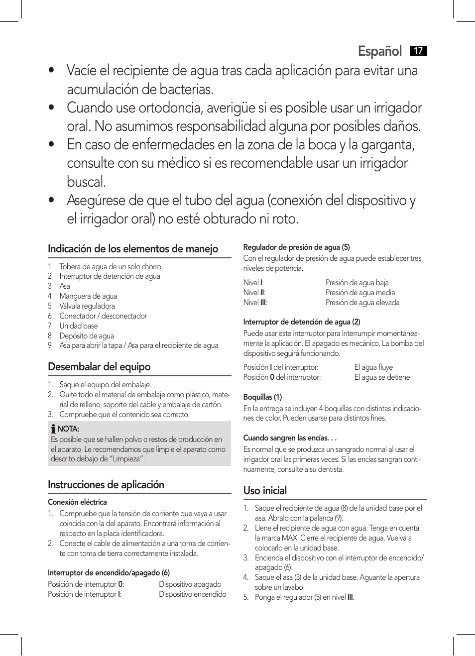Español | AEG MD 5613 User Manual | Page 17 / 42