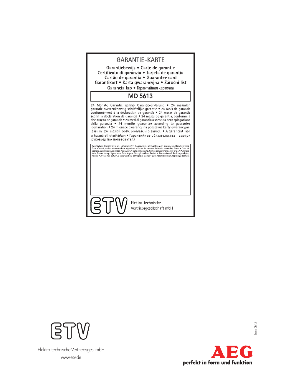 Md 5613 | AEG MD 5613 User Manual | Page 42 / 42