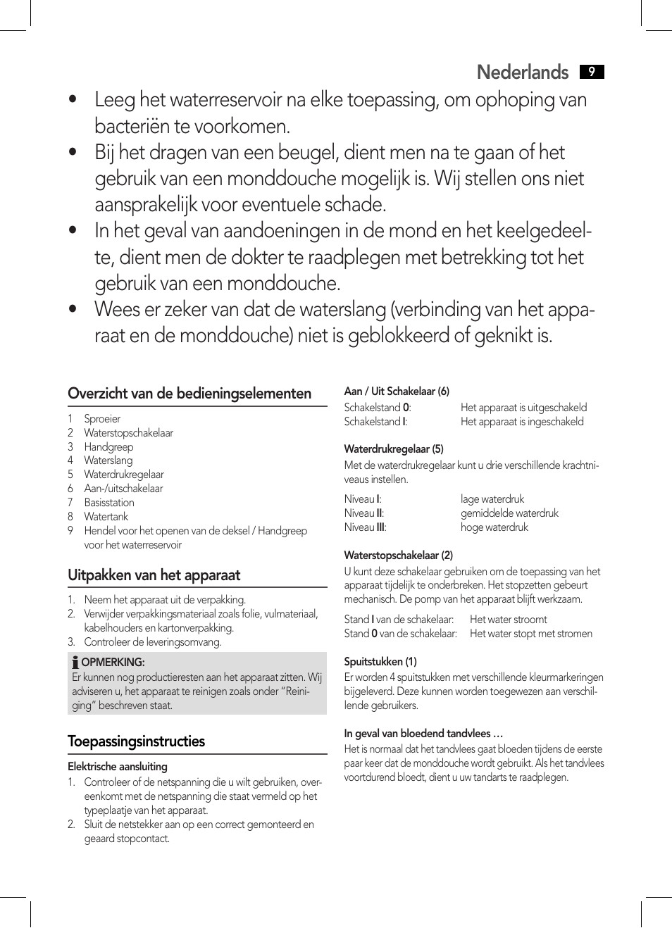 Nederlands | AEG MD 5613 User Manual | Page 9 / 42