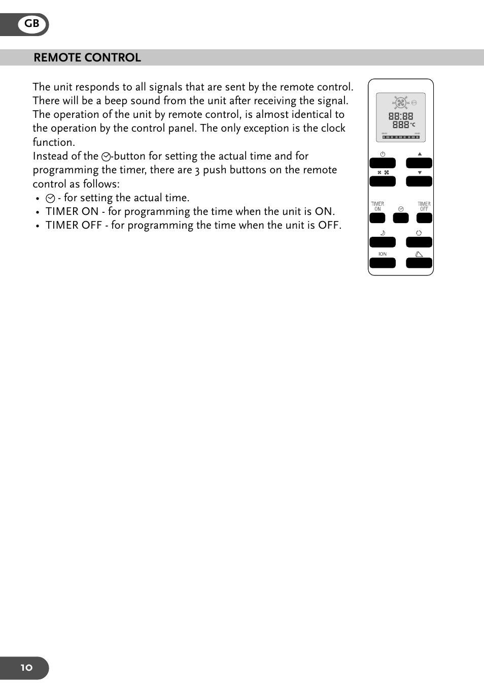Remote control | Amcor 9KE-410 User Manual | Page 10 / 16