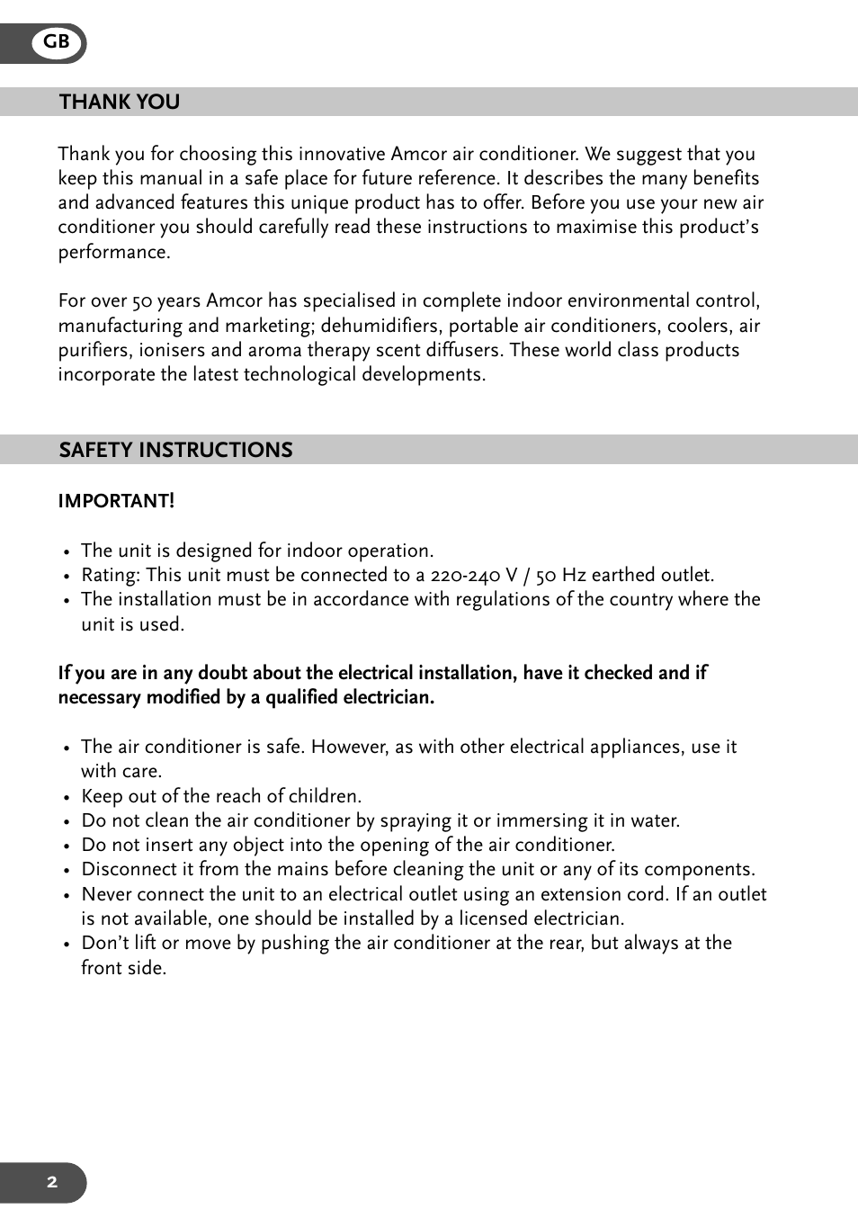 Amcor 9KE-410 User Manual | Page 2 / 16