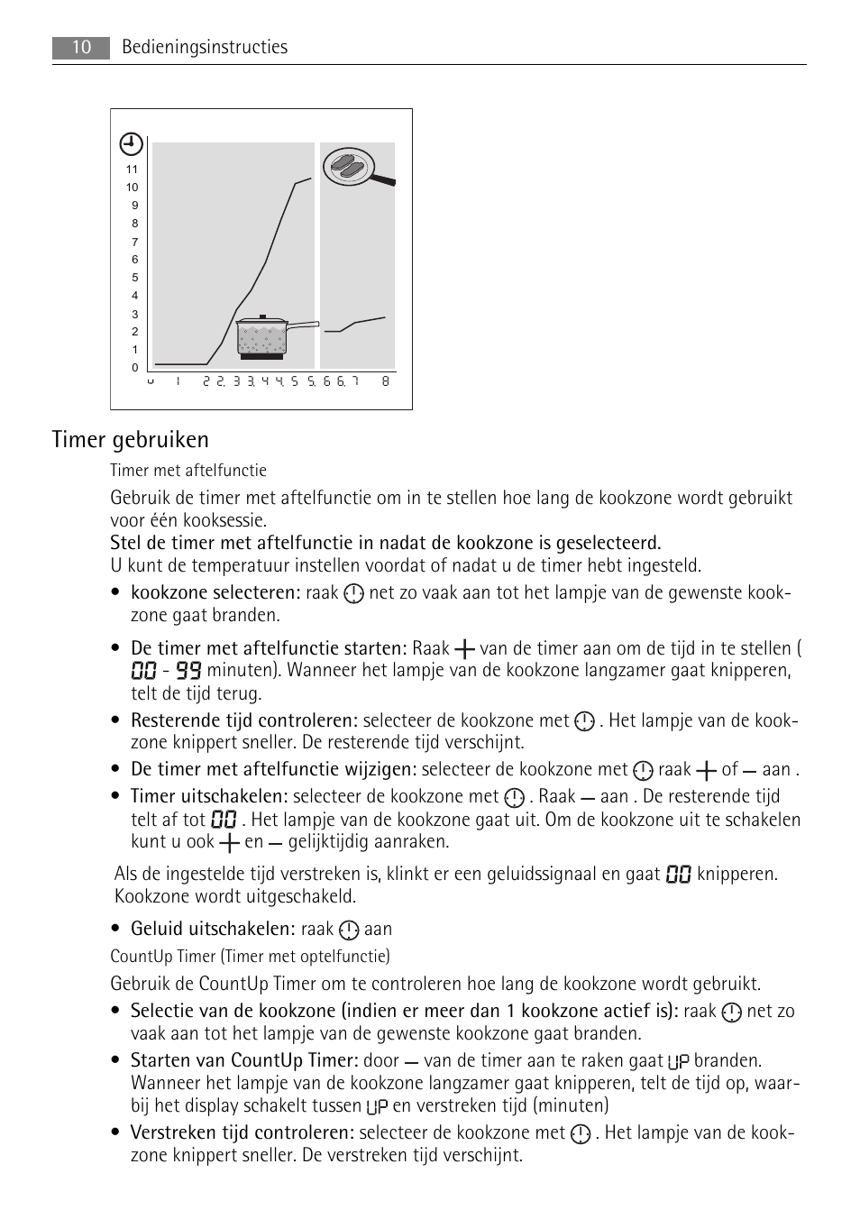 Timer gebruiken | AEG HE604078XB User Manual | Page 10 / 72