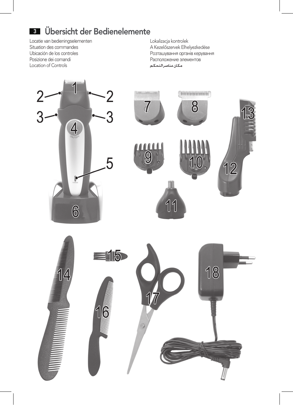 Übersicht der bedienelemente | AEG BHT 5615 User Manual | Page 3 / 50
