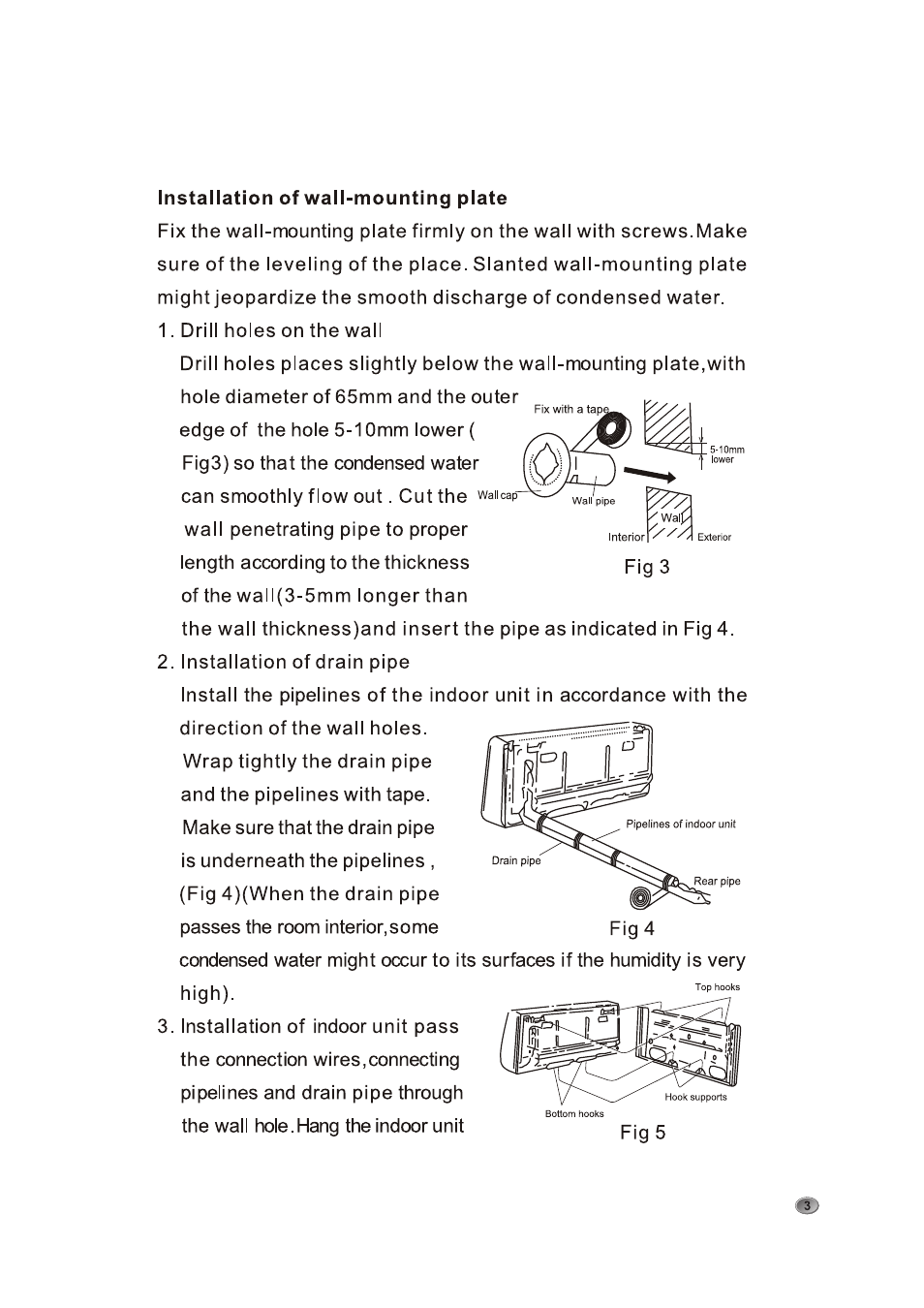 Installation of wall-mounting plate | Amcor AOM 183HX User Manual | Page 7 / 28