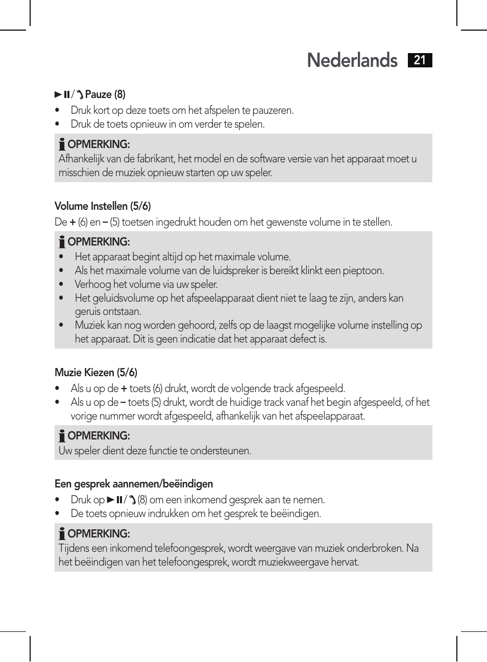 Nederlands | AEG BSS 4810 User Manual | Page 21 / 62