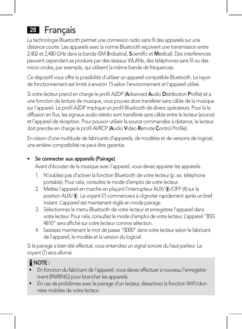 Français | AEG BSS 4810 User Manual | Page 28 / 62