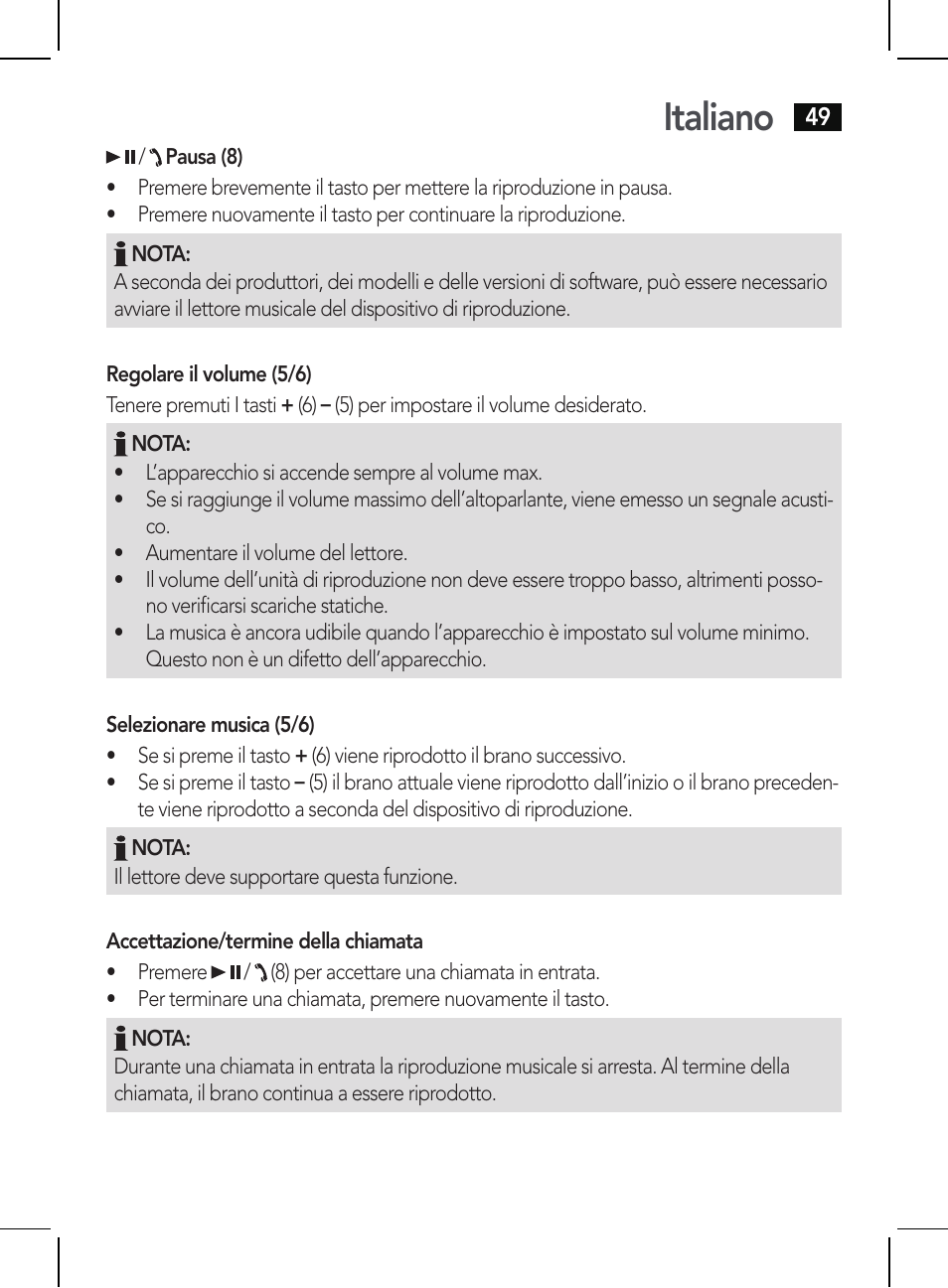 Italiano | AEG BSS 4810 User Manual | Page 49 / 62