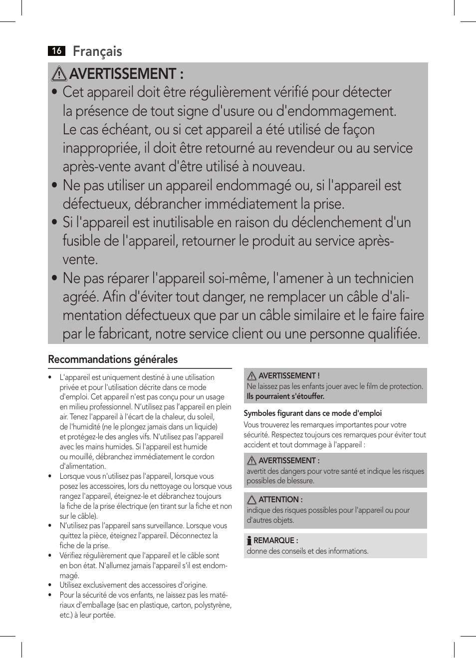 Français | AEG WZD 5648 User Manual | Page 16 / 60