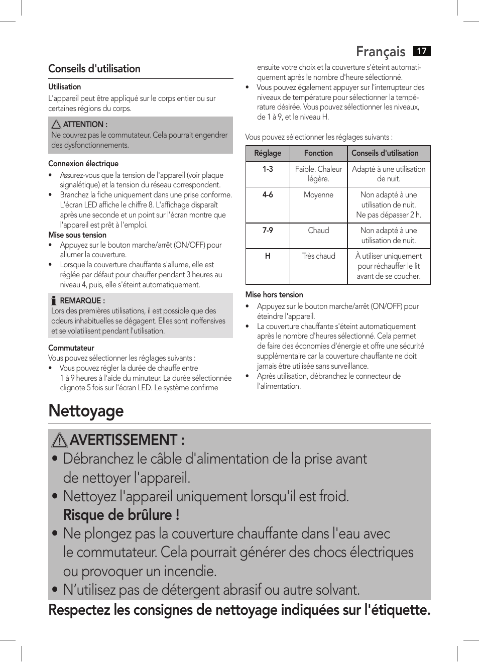 Nettoyage, Français | AEG WZD 5648 User Manual | Page 17 / 60