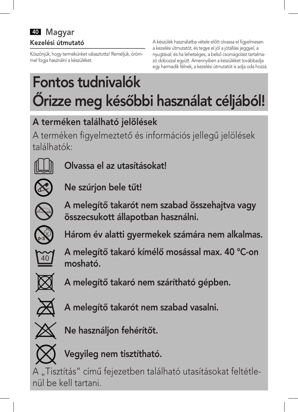 AEG WZD 5648 User Manual | Page 40 / 60