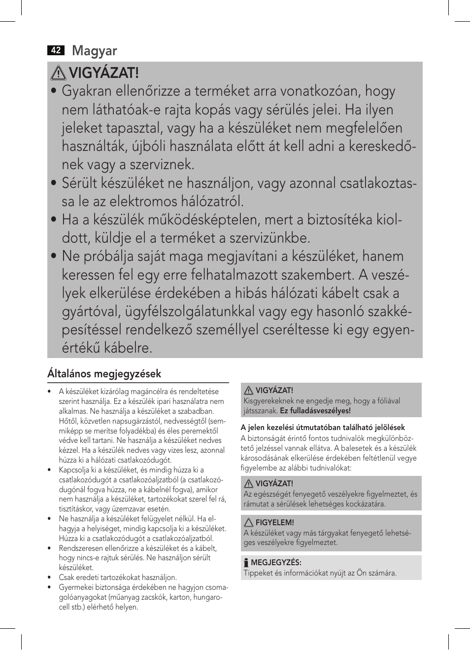 Magyar | AEG WZD 5648 User Manual | Page 42 / 60