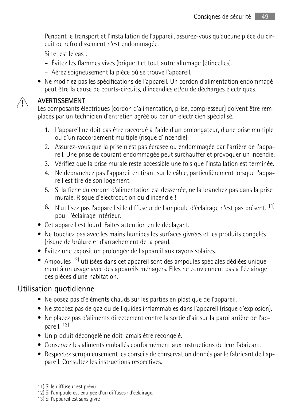 Utilisation quotidienne | AEG SCN91800C1 User Manual | Page 49 / 92