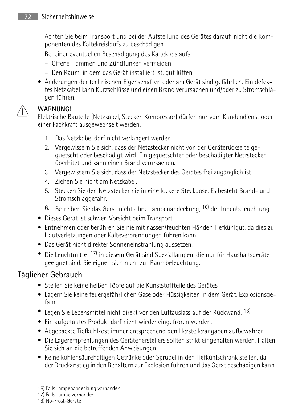 Täglicher gebrauch | AEG SCN91800C1 User Manual | Page 72 / 92