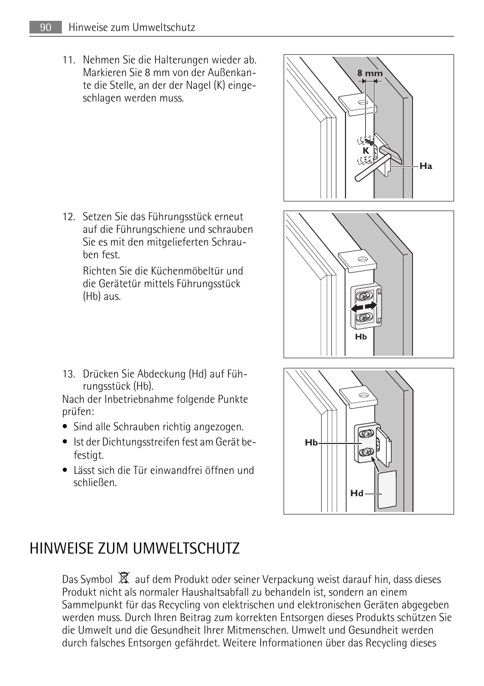 Hinweise zum umweltschutz | AEG SCN91800C1 User Manual | Page 90 / 92