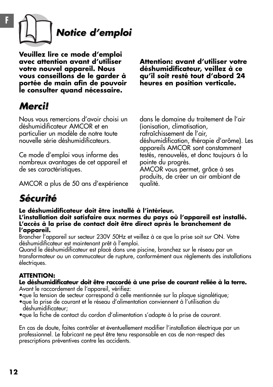 Amcor D950E User Manual | Page 12 / 20