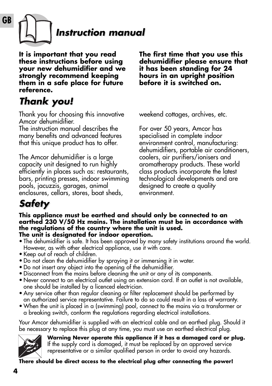 Amcor D950E User Manual | Page 4 / 20