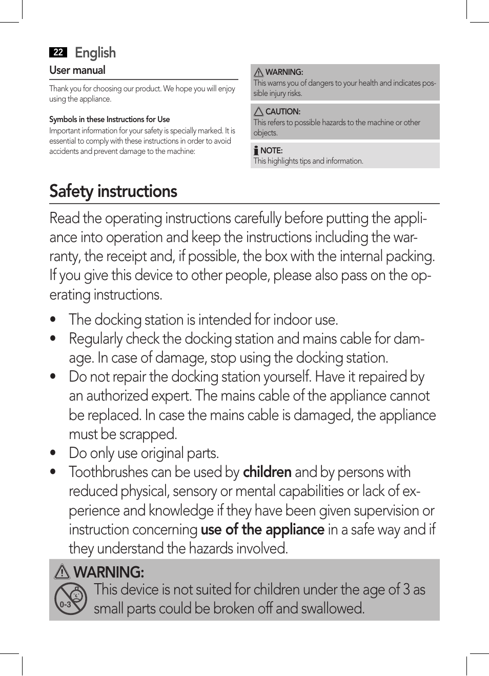 Safety instructions, English | AEG EZ 5623 User Manual | Page 22 / 44