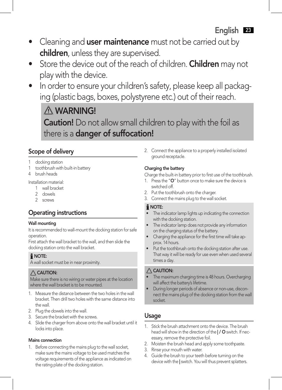 English | AEG EZ 5623 User Manual | Page 23 / 44