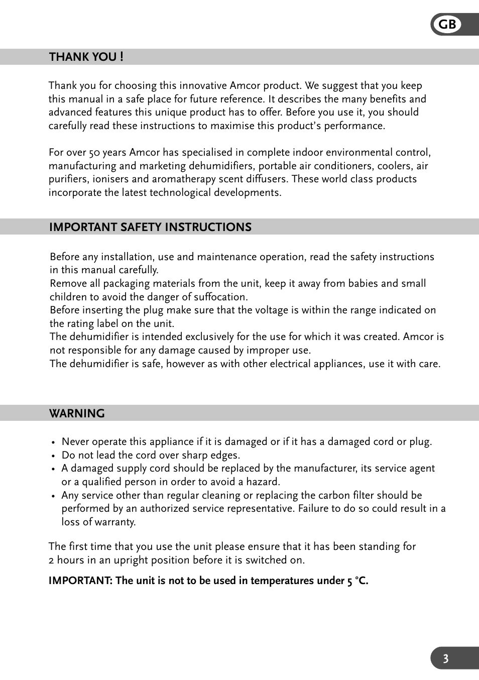 Amcor 25EH User Manual | Page 3 / 15